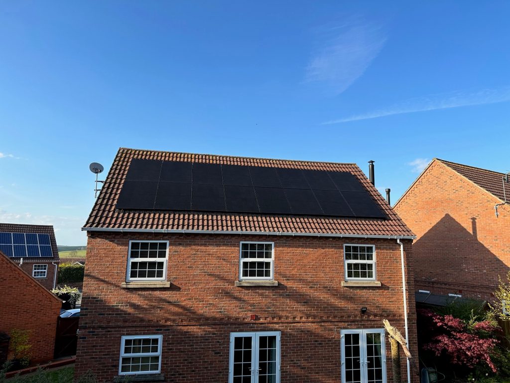 Solar panels installed on new build roof