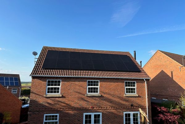 Solar panels installed on new build roof