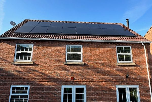 Solar panels viewed from back garden