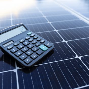 Calculator showing solar panel savings
