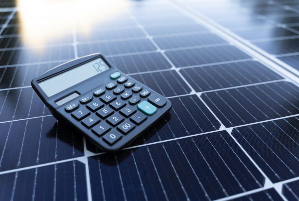Calculator showing solar panel savings