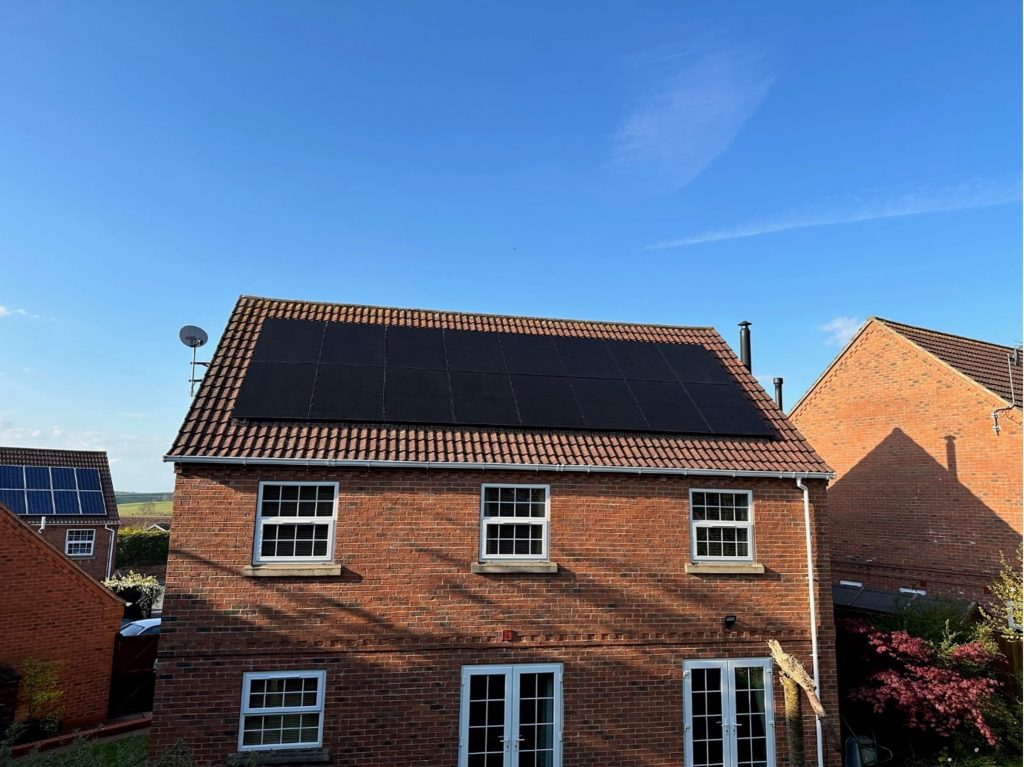 Solar panels on residential house