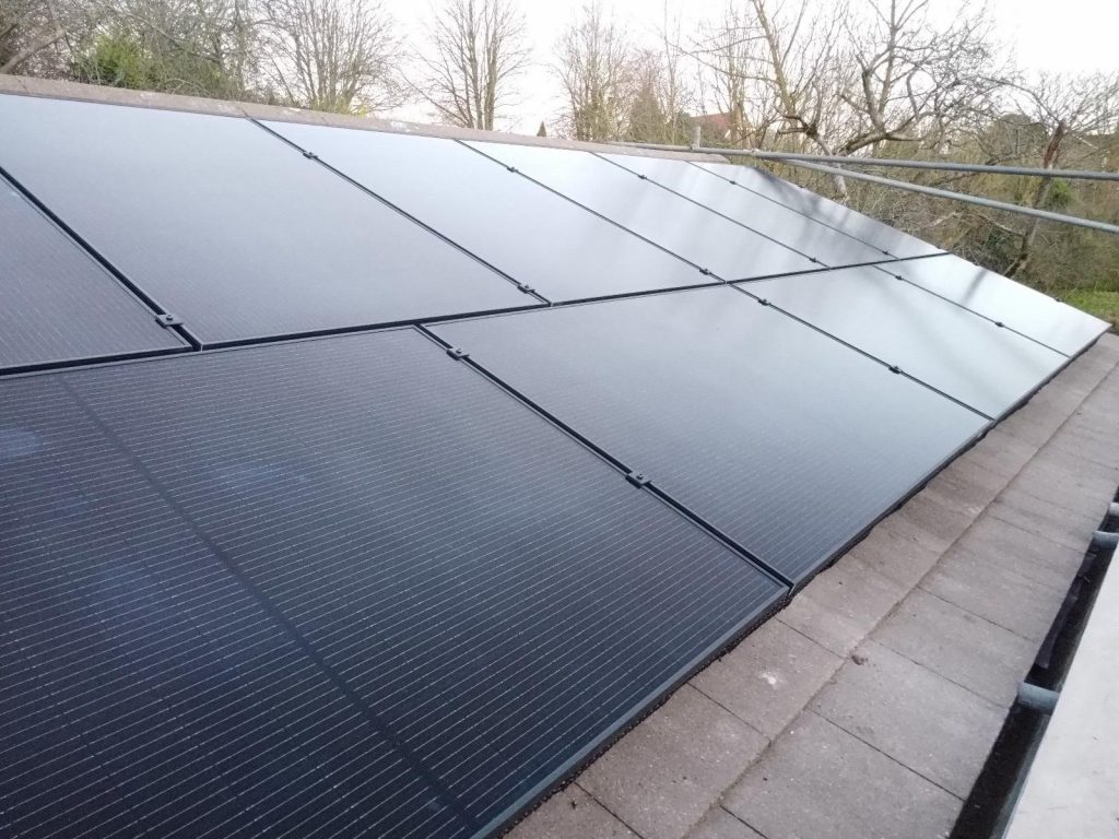 3 Close up of domestic solar panels being installed