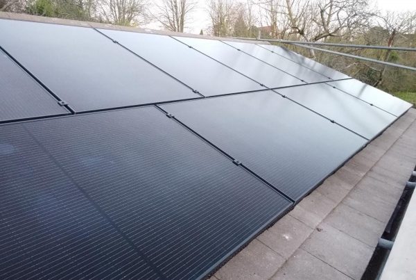 Close up of domestic solar panels being installed