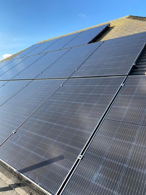 8 Solar panels on steep roof