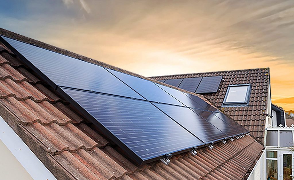 Solar panels in winter